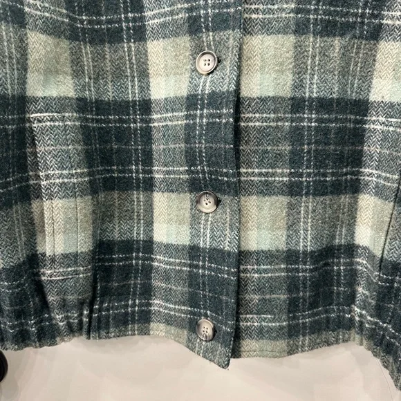 Vtg Pendleton Women's Green Plaid Jacket 100% Virgin Wool XL - Picture 3 of 6